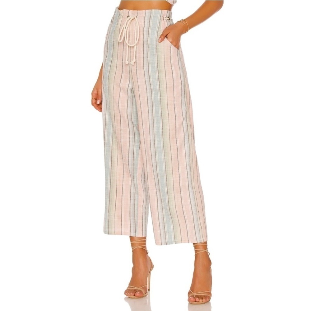 SHOW ME YOUR MUMU Petersen Wide Leg Ankle Crop Pant Rainbow Nevada Stripe Medium